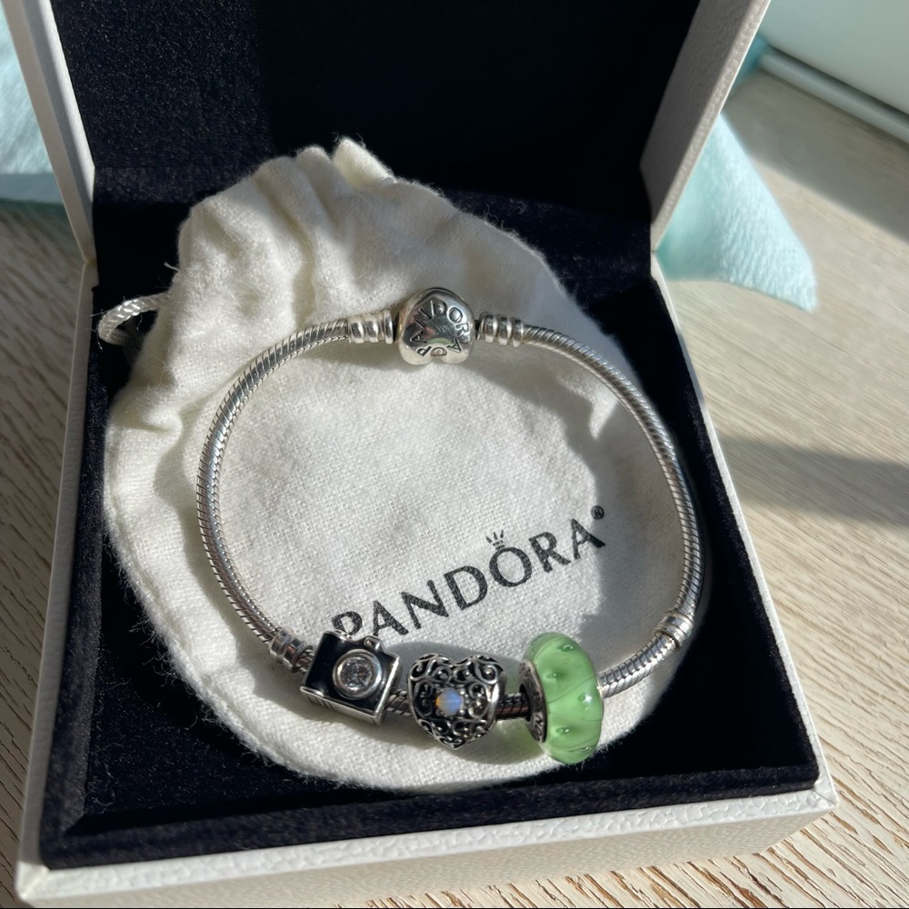 Pandora Moments Heart Clasp Snake Chain Bracelet